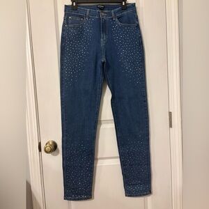 Blue Studded Women's Jeans